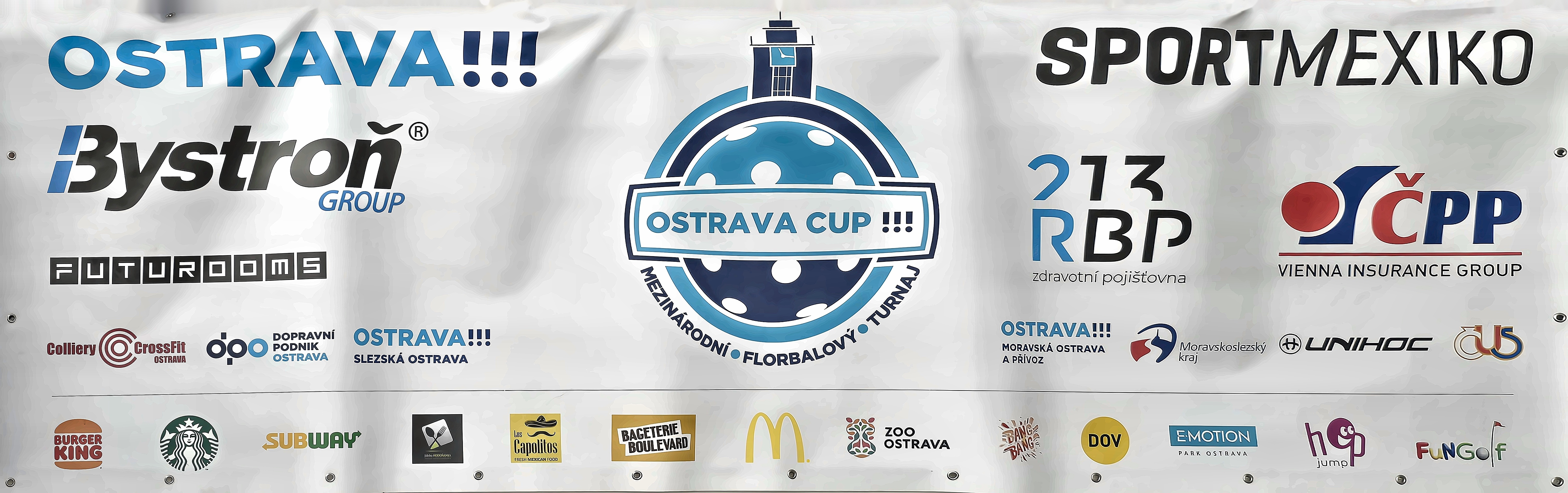 Plakát akce Ostrava Cup s logem Jídelny Hodoňanka